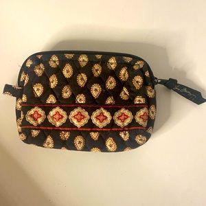 Vera Bradley Black Red Paisley Print Lined Make Up